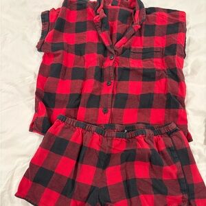 Madewell Red and Black Plaid Pajama Set